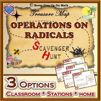 Preview of Scavenger Hunt {School/Home/Stations} - Operations on Radicals