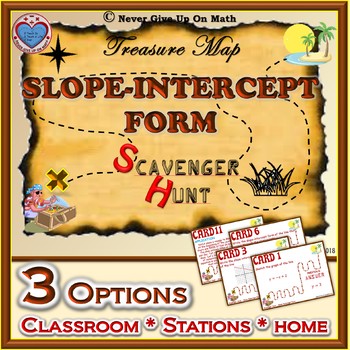 Preview of Scavenger Hunt {School/Home/Stations} - SLOPE INTERCEPT Form of Linear Equation