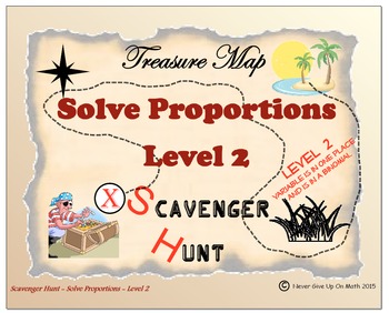 Preview of Scavenger Hunt {School/Home/Stations} - Solving Proportions Level 2