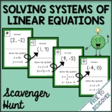 Systems of Linear Equations Scavenger Hunt Activity