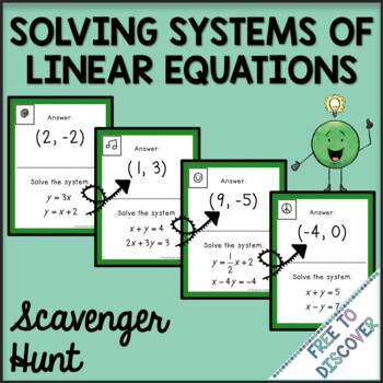 Preview of Systems of Linear Equations Scavenger Hunt Activity