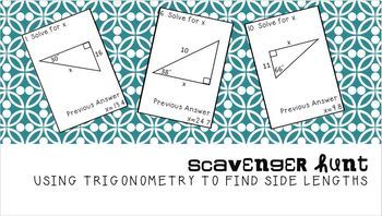 Preview of Scavenger Hunt: Using Trigonometry to Find Missing Side Lengths