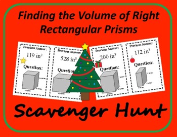 Preview of Scavenger Hunt: Volume of Rectangular Prisms: Christmas Edition