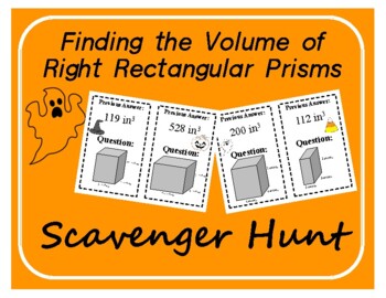 Preview of Scavenger Hunt: Volume of Rectangular Prisms: Halloween Edition