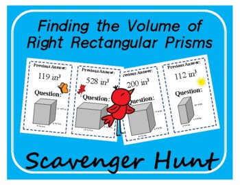 Preview of Scavenger Hunt: Volume of Rectangular Prisms: Spring Edition