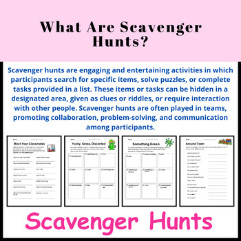 Scavenger Hunt Worksheets Unleashing Adventure by Brain Printable Activity