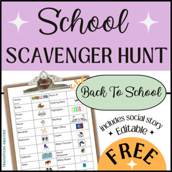 Preview of Scavenger Hunt in School Building | Rainy Day Activity | Elementary & Special Ed