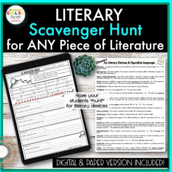 Preview of Literary Analysis Scavenger Hunt