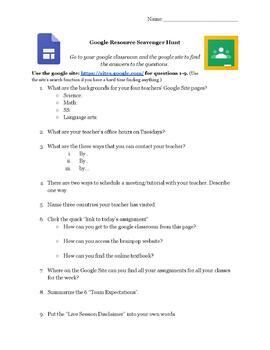 Preview of Scavenger Hunt for Google Classroom & Sites