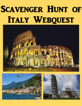Preview of Scavenger Hunt of Italy Webquest Digital