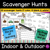 Outdoor Nature & Indoor Scavenger Hunts End of Year or Bac