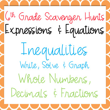 Preview of Scavenger Hunts: Inequalities: Write, Solve & Graph