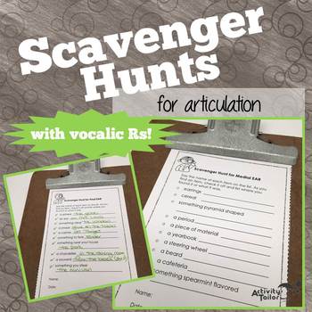 Preview of Speech Therapy Articulation Scavenger Hunts | Speech Therapy Homework
