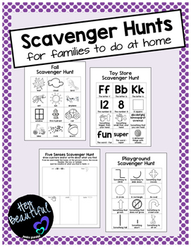 Preview of Scavenger Hunts for Families to do at Home