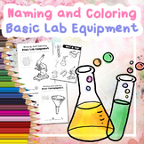 Science lab equipment worksheet - Naming and Coloring