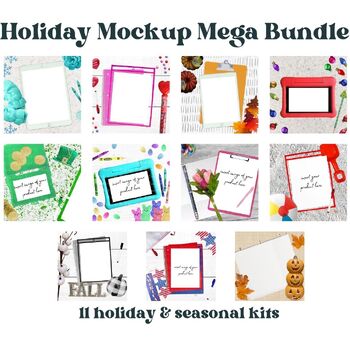 Preview of Scene Creators Mock Up Kits Mega Bundle - Holiday/Seasonal Scenes