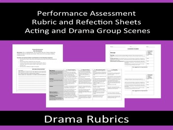 Preview of Scene Performance Rubrics and Reflections - Assessments for Drama & Acting