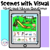 Scenes with Visual What and Where Questions for Speech Therapy