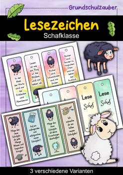 Preview of Schaf Lesezeichen für die Schafklasse - 3 Varianten (Deutsch)