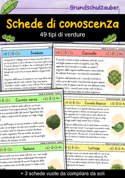 Preview of Scheda di conoscenza delle verdure - 49 verdure (Italia)