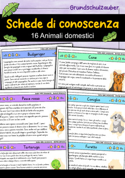 Preview of Schede di conoscenza - 16 animali domestici (italiano)