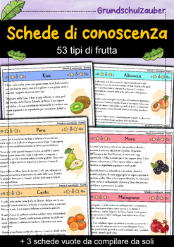Preview of Schede di conoscenza della frutta - 53 tipi di frutta (italiano)