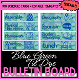 Schedule Cards - 100 Cards + Editable Pages - Blue Green T
