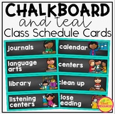Teal and Chalkboard Schedule Cards includes 96 Editable Cards!