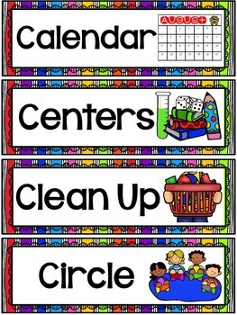 Rainbow Schedule Cards for Visual Schedules by Pocket of Preschool
