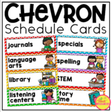 Schedule Cards in Rainbow Chevron Classroom Decor Theme in