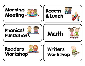 Schedule Cards by Kicking it in Kinder | TPT