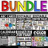 Rainbow Classroom Decor Bundle | Schedule Cards Alphabet J
