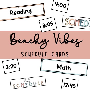 Preview of Schedule Cards | Beachy Vibes | EDITABLE