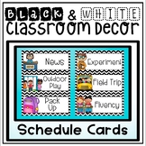 Schedule Cards in a Black and White Chevron Classroom Decor Theme