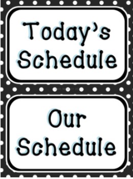 Schedule Cards - Black and White by School and the City | TpT