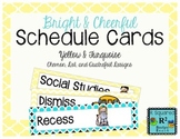 Schedule Cards: Bright & Cheerful, Yellow & Turquoise