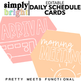 Bright Pastel Editable Schedule Cards