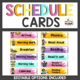 Schedule Cards Bright Watercolor Classroom Decor