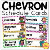 Schedule Cards in Chevron Classroom Decor for Back To School