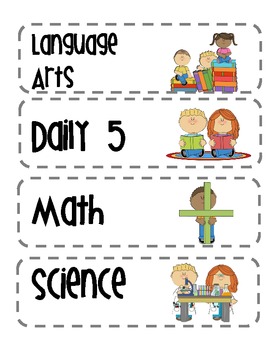 Schedule Cards {Cute schedule & time cards in words & pictures} | TPT