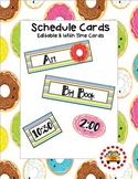 Schedule Cards - Donut Themed - Editable Template Included