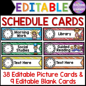 Schedule Cards {EDITABLE} by Teaching Little Learners | TpT