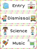 Schedule Cards / Classroom Timetable Labels (48 labels + 4