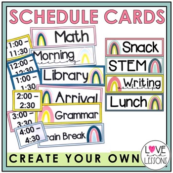 Schedule Cards - Editable by loveandlessons | TPT