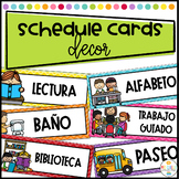 Daily Schedule Cards Labeled in Spanish - Tarjetas de Horario