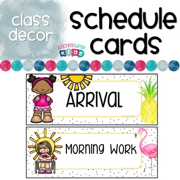 Schedule Cards Flamingos and Pineapples by Teaching Superkids | TpT