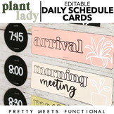Schedule Cards - Plant - Retro - Boho - Editable - Classro