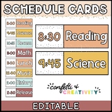 Schedule Cards | Schedule Template | Modern Neutral Classroom