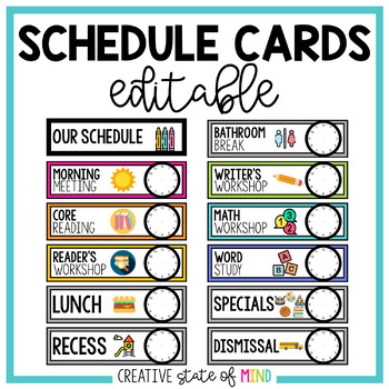 Schedule Cards and Specials Schedule BUNDLE by Creative State of Mind