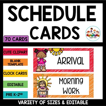 Preview of Schedule Cards Rainbow Classroom Decor